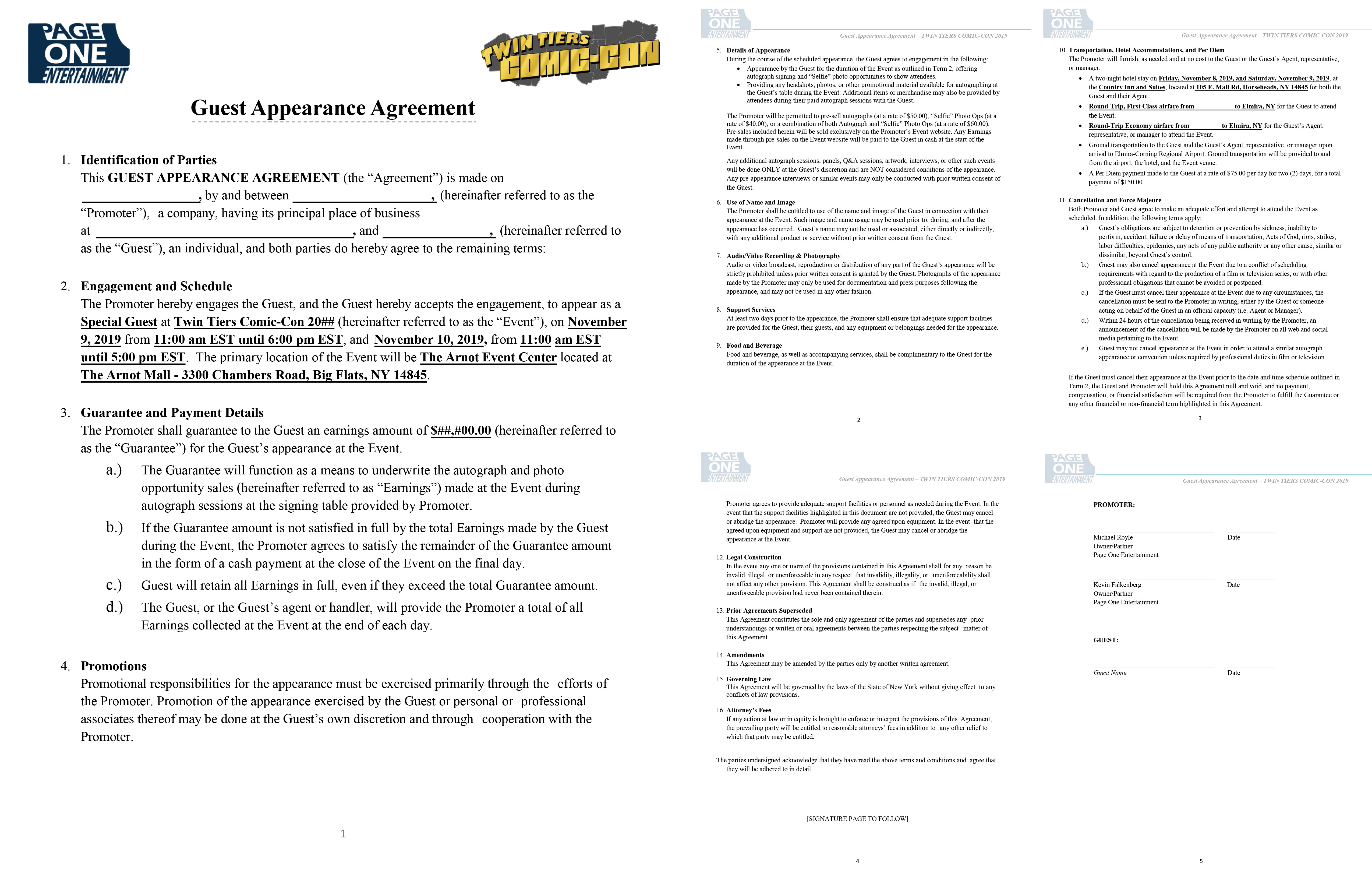 Appearance Agreement